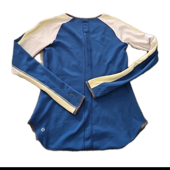 Lululemon Womens Runder Under Long Sleeve Warm Limitless Blue / Heathered Coal M - Picture 10 of 13